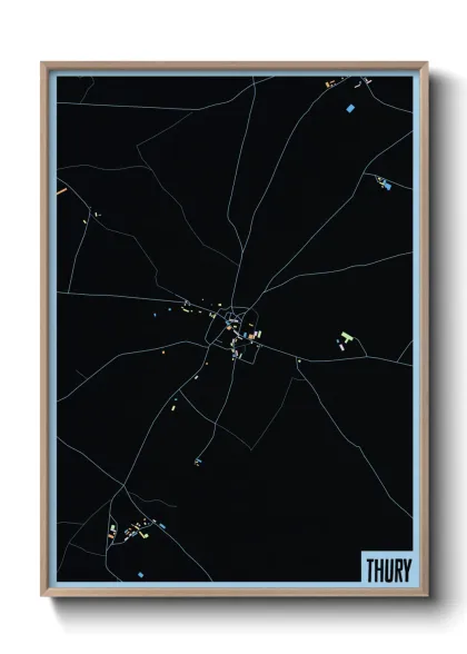 Une affiche de carte sur Thury