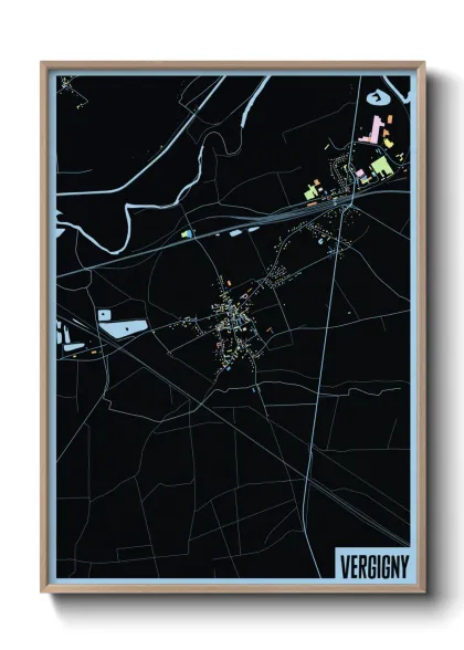 Une affiche de carte sur Vergigny