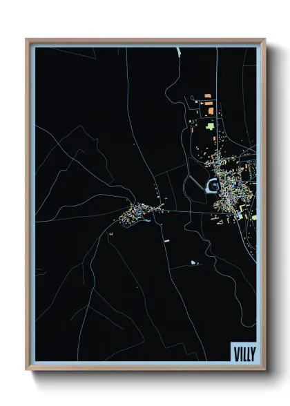 Une affiche de carte sur Villy