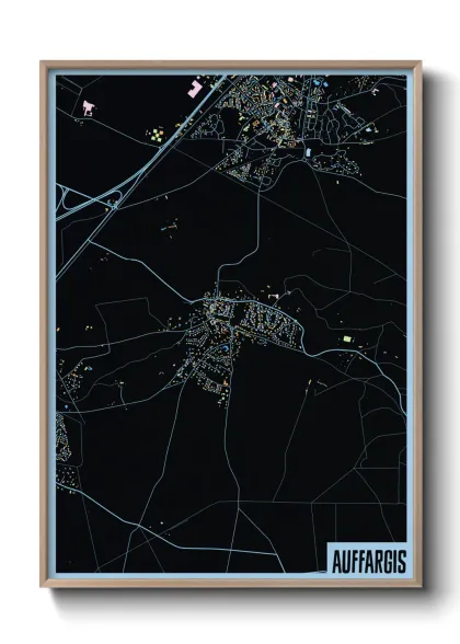 Une affiche de carte sur Auffargis