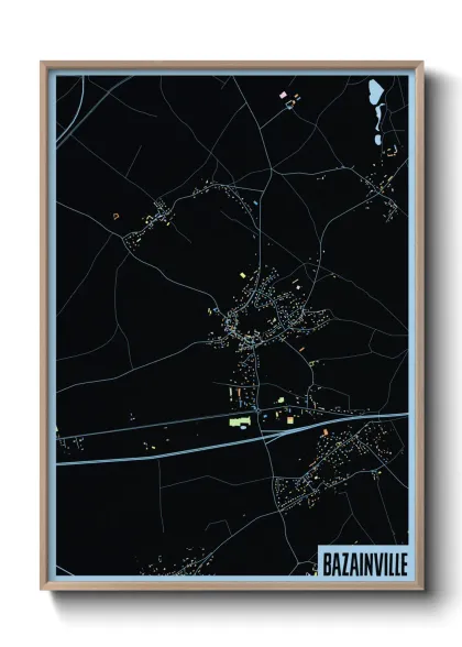Une affiche de carte sur Bazainville
