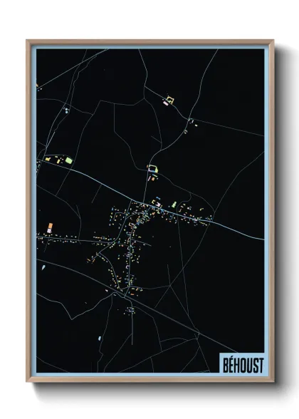 Une affiche de carte sur Béhoust