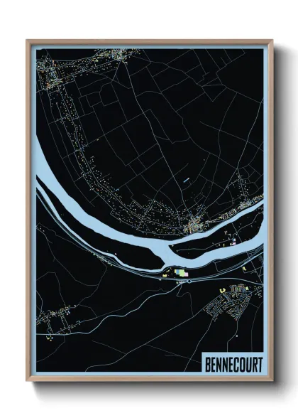 Une affiche de carte sur Bennecourt