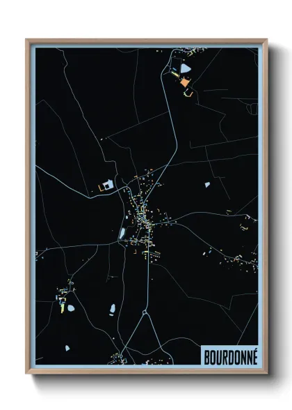 Une affiche de carte sur Bourdonné