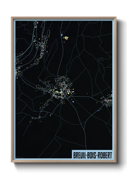 Une affiche de carte sur Breuil-Bois-Robert