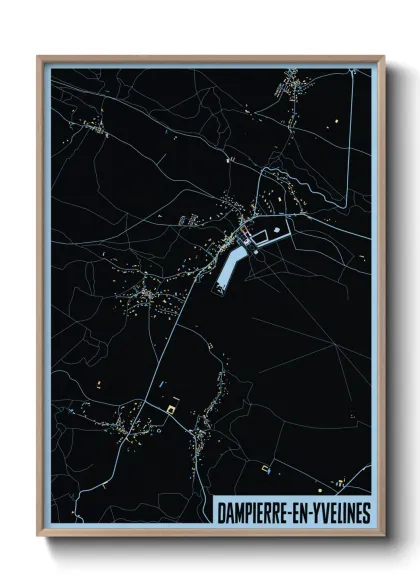 Une affiche de carte sur Dampierre-en-Yvelines