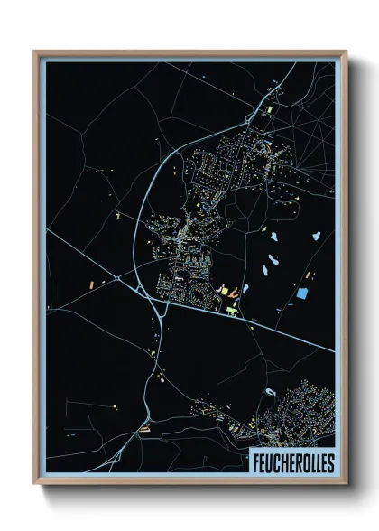 Une affiche de carte sur Feucherolles