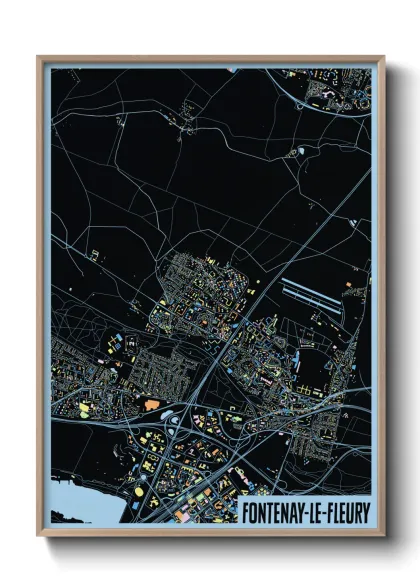 Une affiche de carte sur Fontenay-le-Fleury