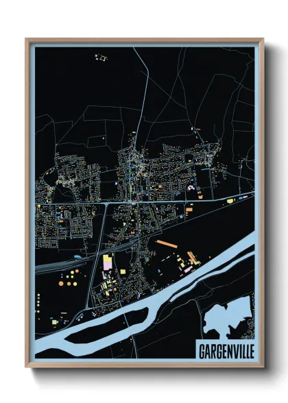 Une affiche de carte sur Gargenville