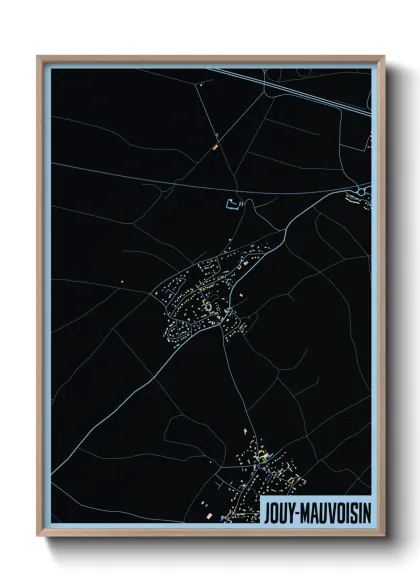 Une affiche de carte sur Jouy-Mauvoisin