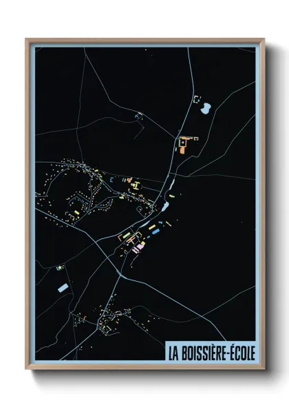 Une affiche de carte sur La Boissière-École