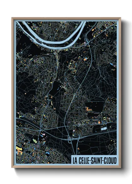 Une affiche de carte sur La Celle-Saint-Cloud