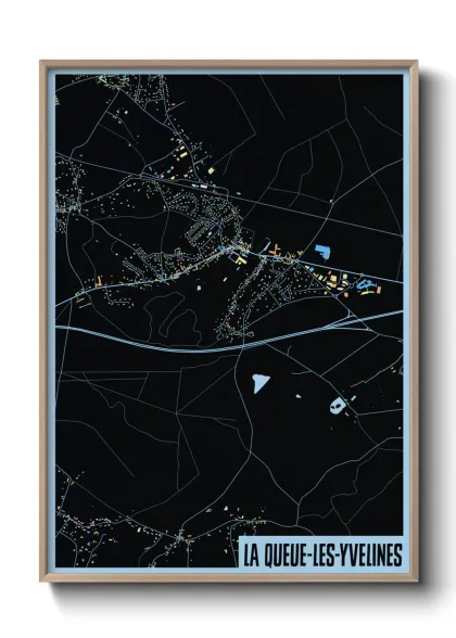 Une affiche de carte sur La Queue-les-Yvelines