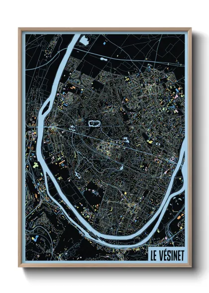 Une affiche de carte sur Le Vésinet