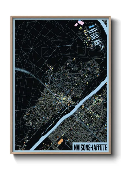 Une affiche de carte sur Maisons-Laffitte