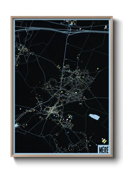 Une affiche de carte sur Méré