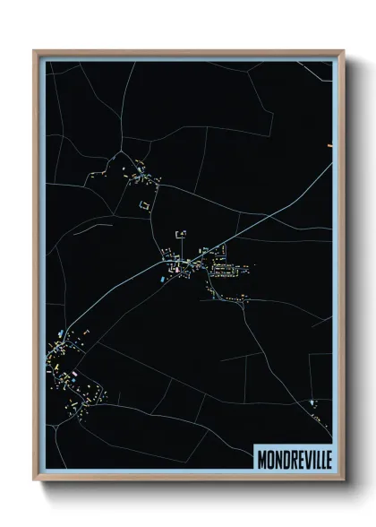 Une affiche de carte sur Mondreville