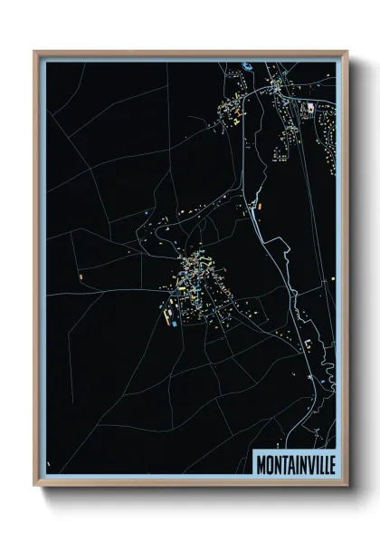 Une affiche de carte sur Montainville