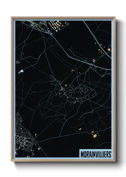 Une affiche de carte sur Morainvilliers