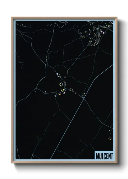 Une affiche de carte sur Mulcent