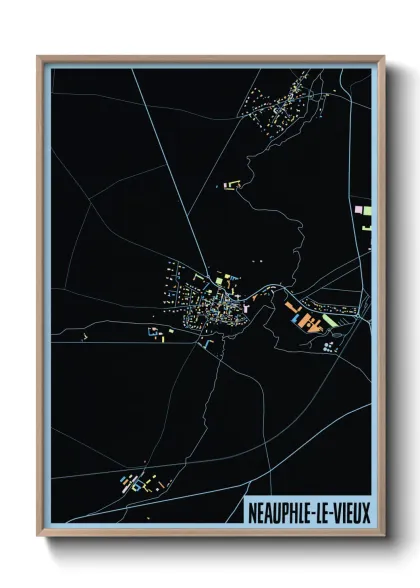 Une affiche de carte sur Neauphle-le-Vieux