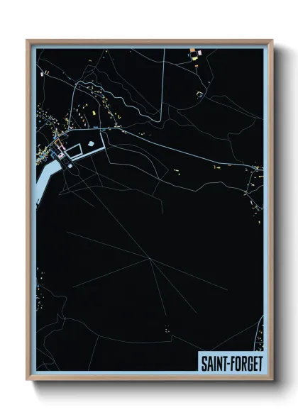 Une affiche de carte sur Saint-Forget