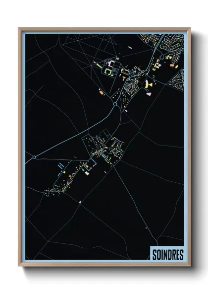 Une affiche de carte sur Soindres