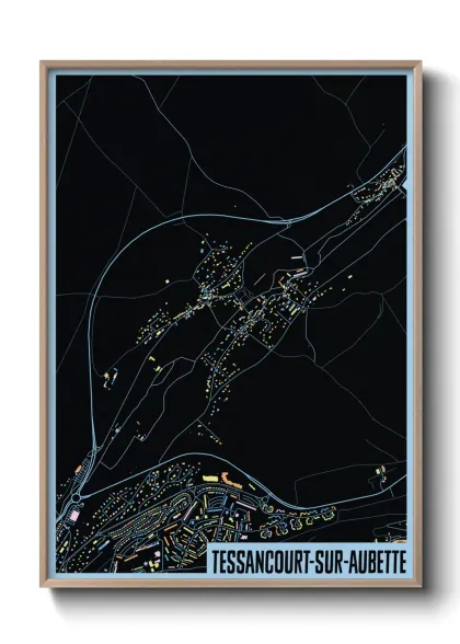 Une affiche de carte sur Tessancourt-sur-Aubette