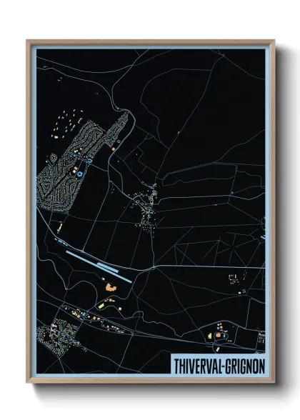 Une affiche de carte sur Thiverval-Grignon