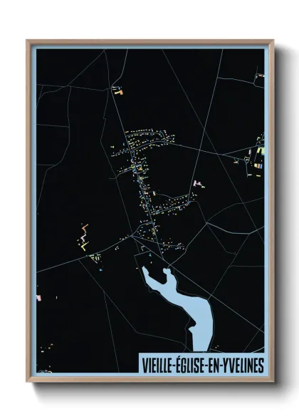 Une affiche de carte sur Vieille-Église-en-Yvelines