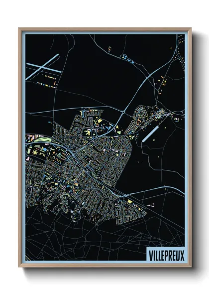 Une affiche de carte sur Villepreux