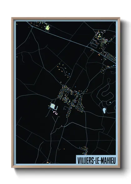 Une affiche de carte sur Villiers-le-Mahieu