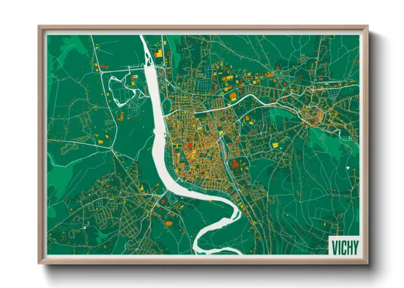 Une affiche de carte sur Vichy