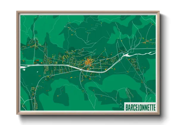 Une affiche de carte sur Barcelonnette