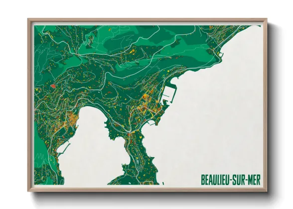 Une affiche de carte sur Beaulieu-sur-Mer