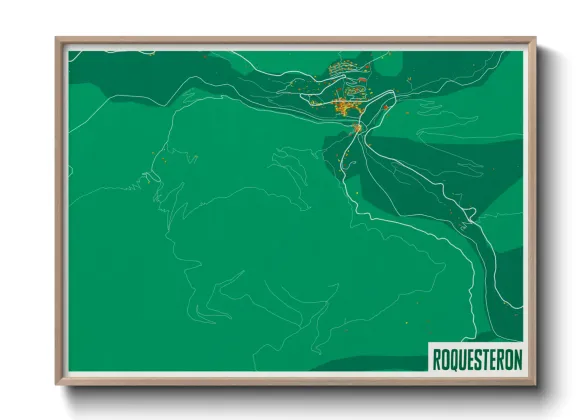 Une affiche de carte sur Roquesteron