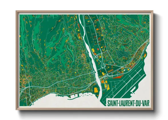 Une affiche de carte sur Saint-Laurent-du-Var