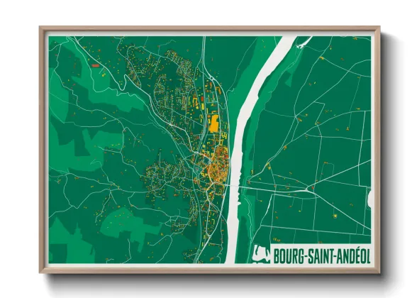 Une affiche de carte sur Bourg-Saint-Andéol
