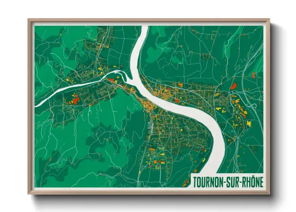 Une affiche de carte sur Tournon-sur-Rhône