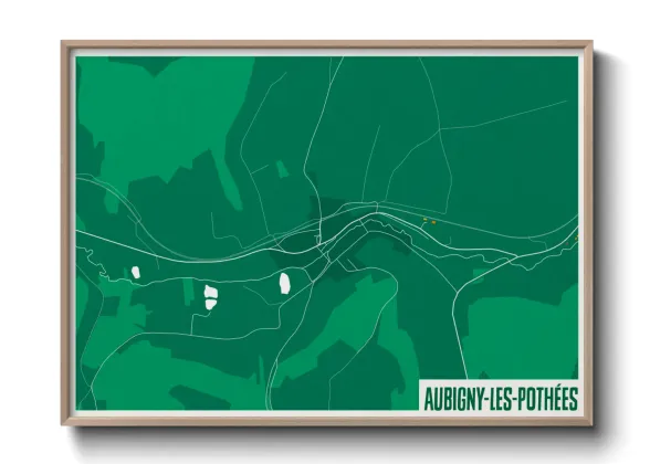 Une affiche de carte sur Aubigny-les-Pothées