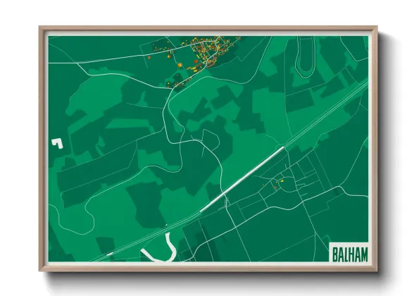 Une affiche de carte sur Balham