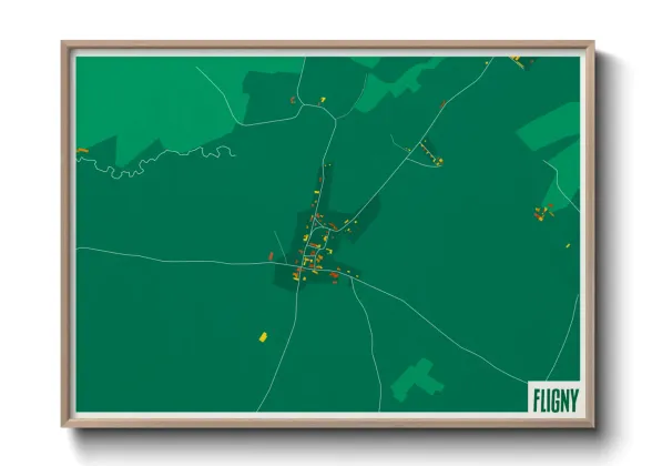 Une affiche de carte sur Fligny