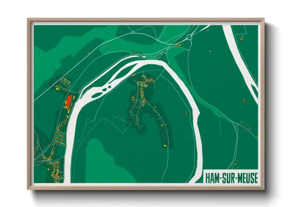 Une affiche de carte sur Ham-sur-Meuse