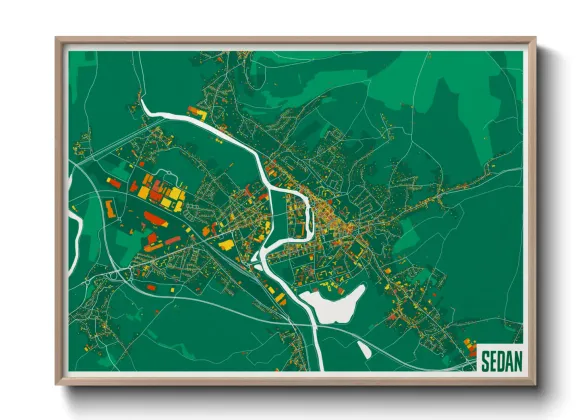 Une affiche de carte sur Sedan