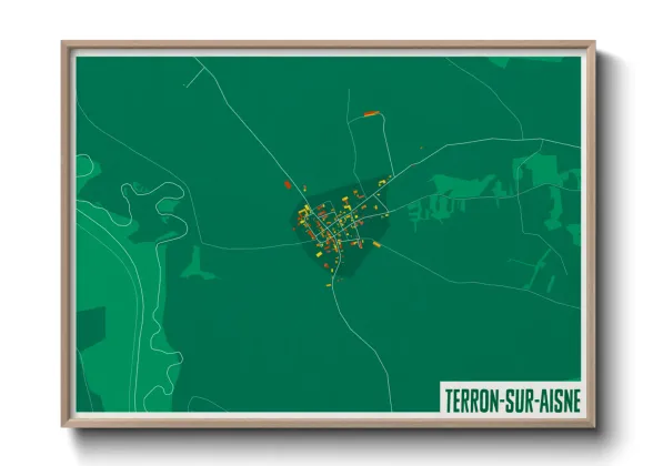 Une affiche de carte sur Terron-sur-Aisne