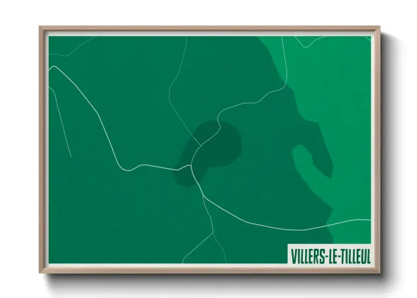 Une affiche de carte sur Villers-le-Tilleul