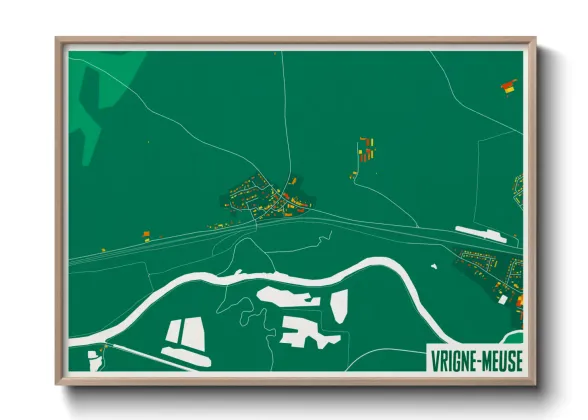 Une affiche de carte sur Vrigne-Meuse
