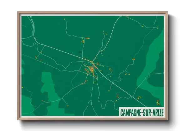 Une affiche de carte sur Campagne-sur-Arize