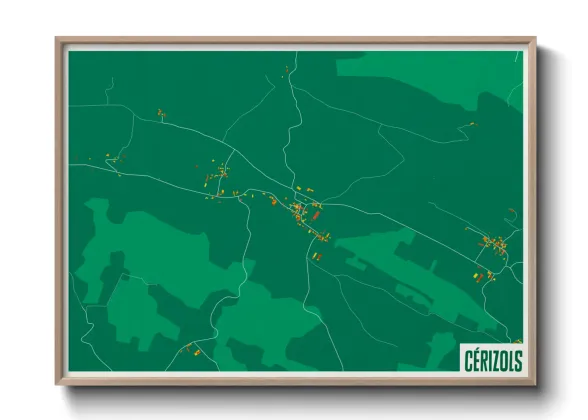 Une affiche de carte sur Cérizols