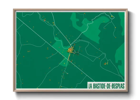 Une affiche de carte sur La Bastide-de-Besplas